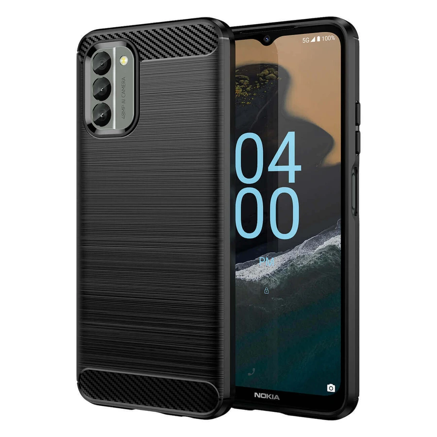  Карбоновий силіконовий чохол для Nokia G400, чорний: ціни та характеристики