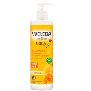 Шампунь и очищающий лосьон для младенцев и детей, 400 мл, Weleda