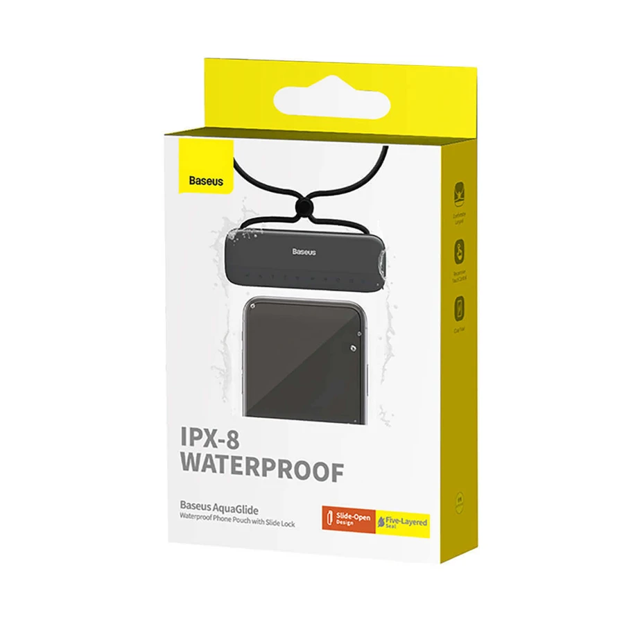 Водонепроницаемый чехол Baseus AquaGlide BS-PC029 IPX8 с системой блокировки Slide Lock — черный: цены и характеристики