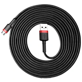 Baseus Cafule Cable Durable Nylon Cable USB / Micro USB 2A 3M Black and Red (CAMKLF-H91)