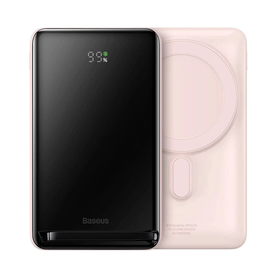 Baseus Magnetic Bracket Powerbank with MagSafe 10000mAh 20W - Pink + USB-C Cable 60W 0.5m: ціни та характеристики
