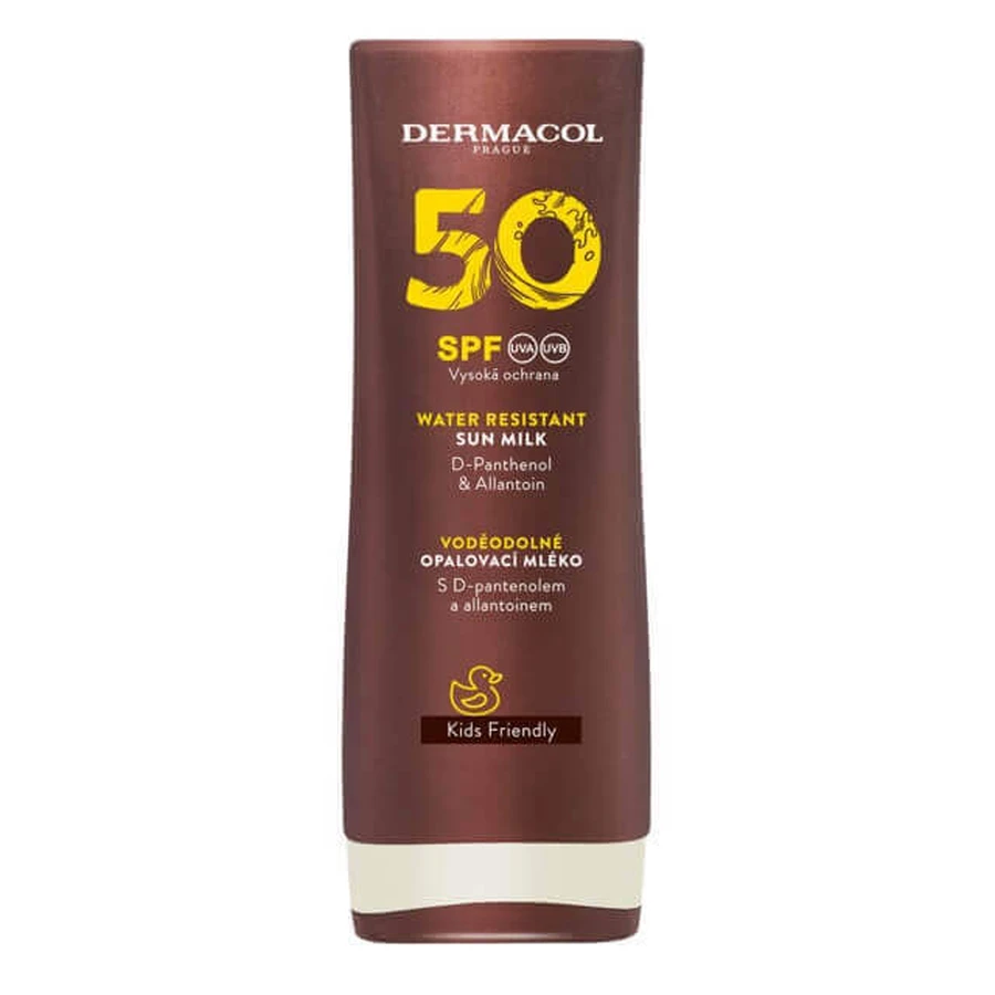 Водостійке сонцезахисне молочко Dermacol SPF50, 200 мл: ціни та характеристики