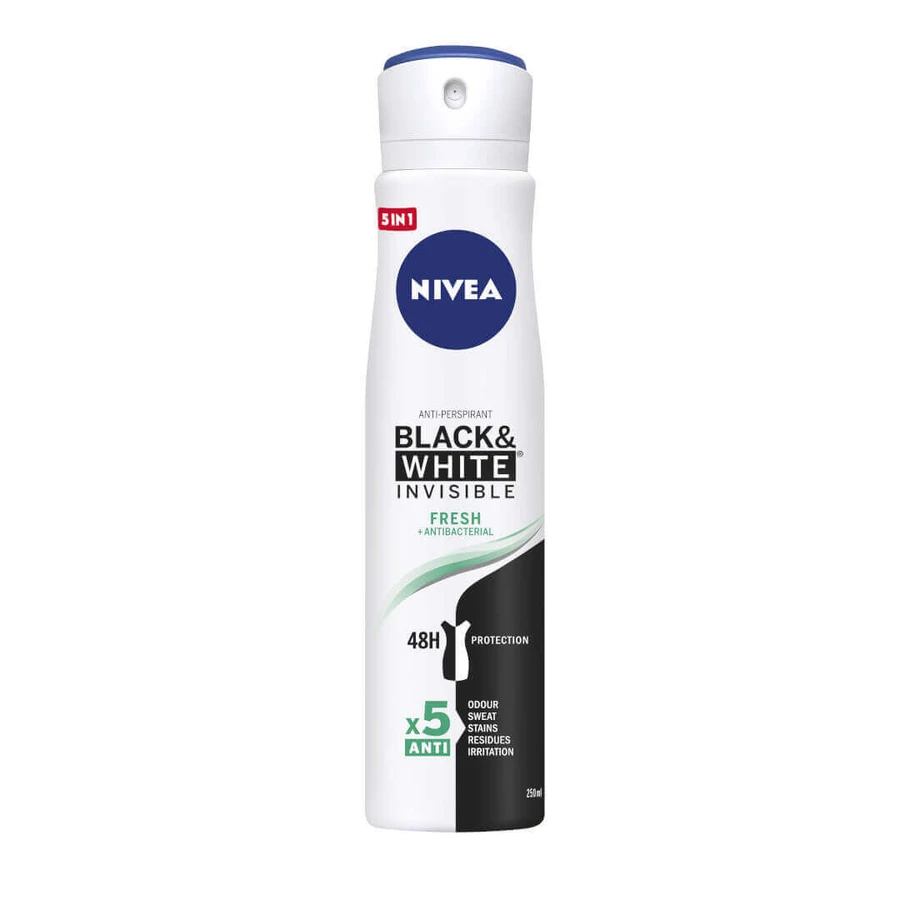 Спрей-антиперспірант Nivea Black & White Invisible Fresh, 250 мл: ціни та характеристики