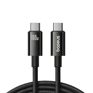 Кабель Baseus Tungsten Gold USB-C 3.2 / USB-C 3.2 100W 4K 60Hz 1.5m - чорний