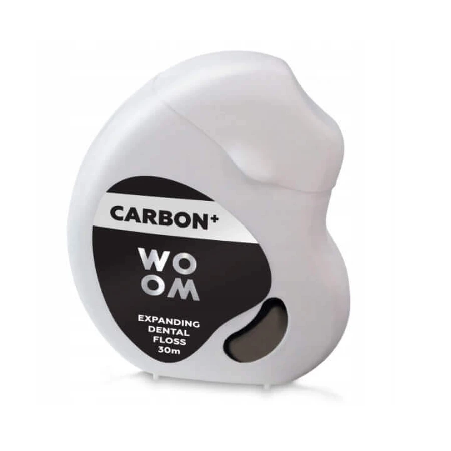 Расширяющаяся зубная нить Woom Carbon+ с активированным углем, 30 м: цены и характеристики