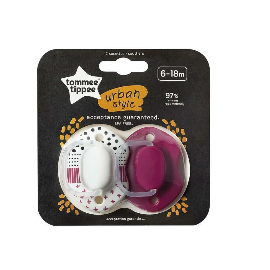 Пуска Tommee Tippee Urban Soother 6-18m Girl, 2 шт: ціни та характеристики