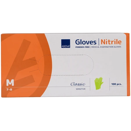 Abena, mănuși din nitril, nesterile, fără pudră, verzi, mărimea M, 100 bucăți: цены и характеристики