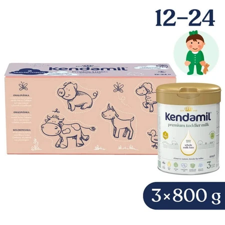 Суха молочна суміш Kendamil Premium 3 HMO+ від 12 місяців, 3 шт. по 800 г + Бальзам для губ: ціни та характеристики