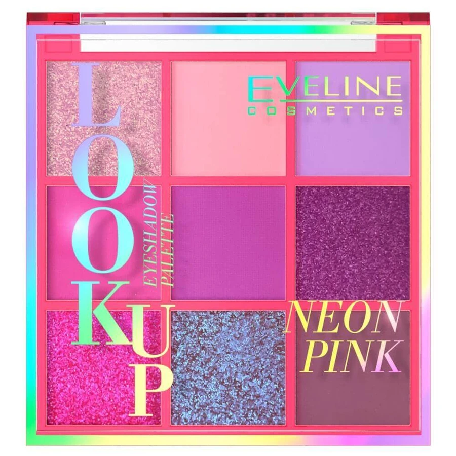 Палитра теней для век Look Up от Eveline Cosmetics из 9 неоново-розовых оттенков, 10,8 г: цены и характеристики