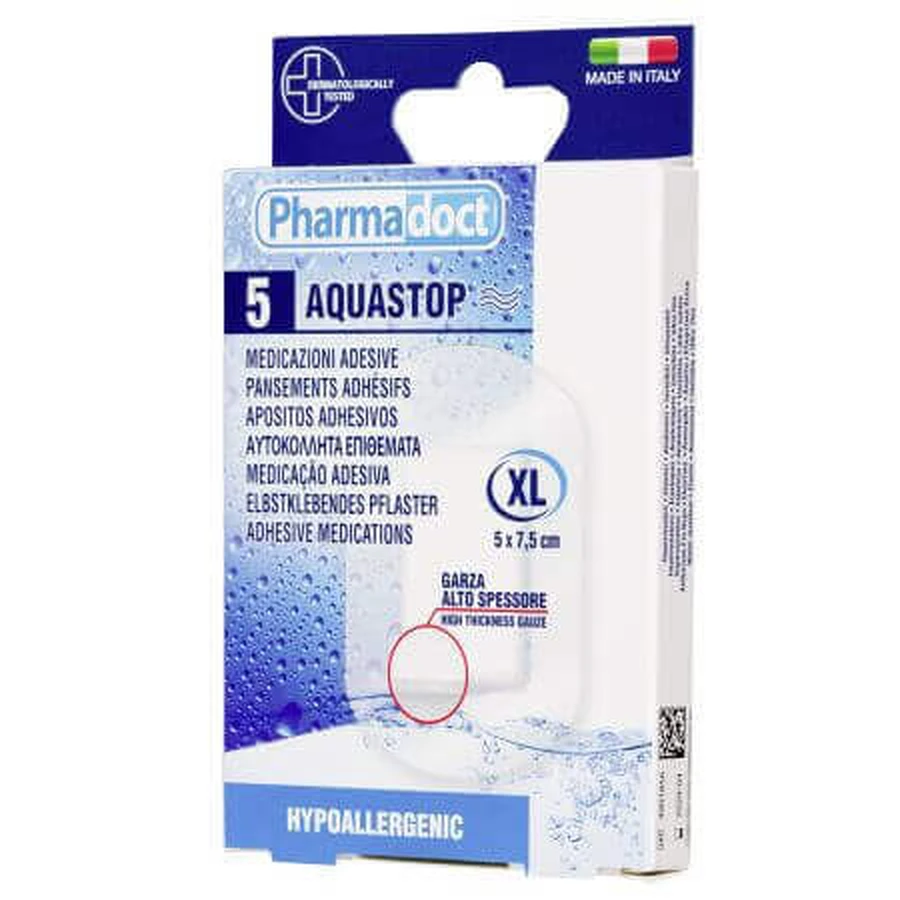 Водостойкие пластыри XL Aquastop, 5 штук, Pharmadoct: цены и характеристики