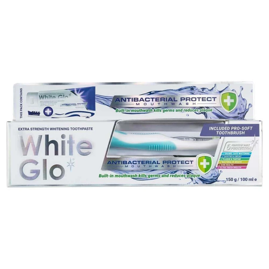 Отбеливающая зубная паста White Glo 150 г/100 мл + зубная щетка: цены и характеристики
