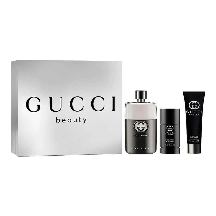 Туалетна вода Gucci Guilty Pour Homme Set, 90 мл + дезодорант-стік, 75 мл + гель для душу, 50 мл: ціни та характеристики