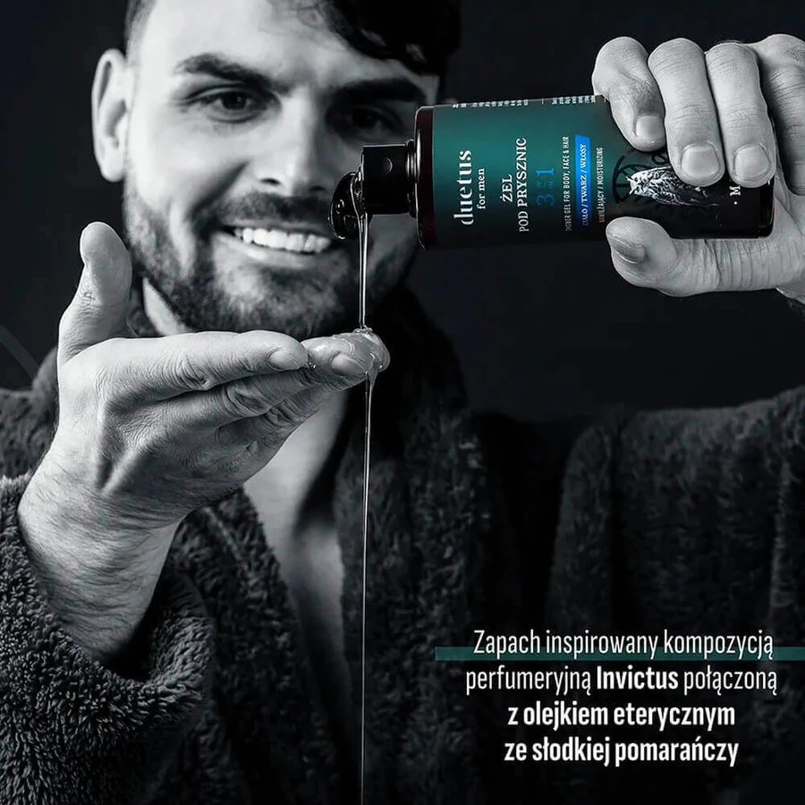 Зволожуючий гель для душу Duetus For Men Invictus 3 в 1, 300 мл: ціни та характеристики
