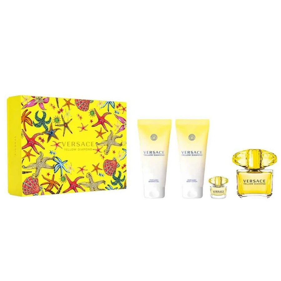 Versace Yellow Diamond Set Eau de Toilette, 90 мл + лосьйон для тіла, 100 мл + туалетна вода, 5 мл + гель для душу, 100 мл: ціни та характеристики