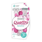 Женские бритвы Wilkinson Quattro For Women для чувствительной кожи, упаковка из 3 штук