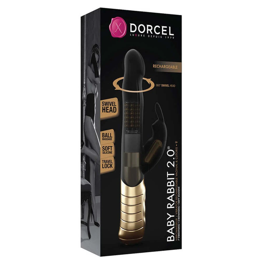 Marc Dorcel Baby Rabbit 2.0 Dual Stimulation Rabbit Vibrator Black & Gold: ціни та характеристики