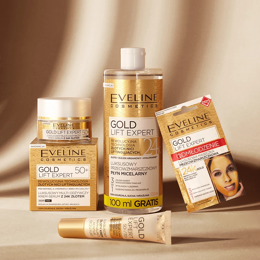 Eveline Gold Liftexpert розкішна омолоджуюча денна та нічна крем-сироватка з золотом 24К 50+ 50 мл: ціни та характеристики