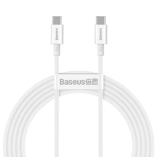 Кабель Baseus CATYS-C02 USB-C - USB-C PD QC FCP 100 Вт 5 А 2 м - белый