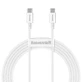 Кабель Baseus CATYS-C02 USB-C - USB-C PD QC FCP 100 Вт 5 А 2 м - белый