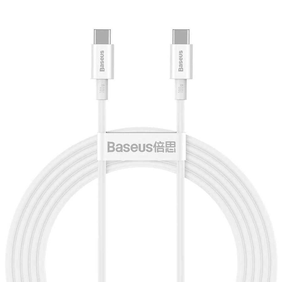 Кабель Baseus CATYS-C02 USB-C - USB-C PD QC FCP 100 Вт 5 А 2 м - белый: цены и характеристики