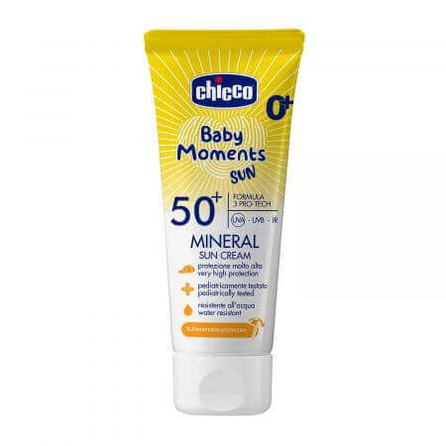 Минеральный солнцезащитный крем SPF 50+ Baby Moments, 0 месяцев+, 75 мл, Chicco: цены и характеристики