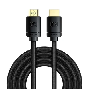 Кабель Baseus HDMI 2.1 8K 60 Гц 48 Гбіт/с / 4K 120 Гц / 2K 144 Гц 3D eARC QMS Dynamic HDR VRR ALLM 3 м чорний (CAKGQ-L01)