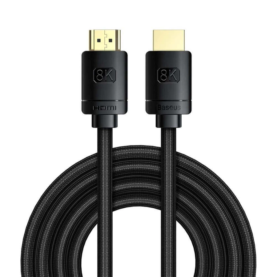 Кабель Baseus HDMI 2.1 8K 60 Гц 48 Гбіт/с / 4K 120 Гц / 2K 144 Гц 3D eARC QMS Dynamic HDR VRR ALLM 3 м чорний (CAKGQ-L01): ціни та характеристики