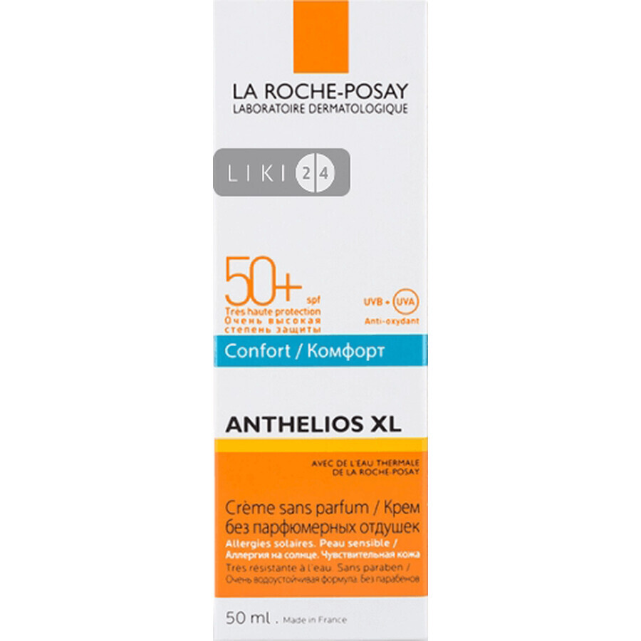 Солнцезащитный крем La Roche-Posay Anthelios XL для чувствительной к солнцу кожи лица SPF 50+ 50 мл: цены и характеристики