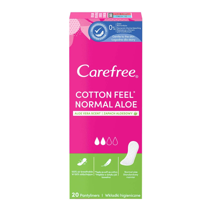 Прокладки Carefree Cotton Feel Normal, аромат алое, 20 шт: ціни та характеристики