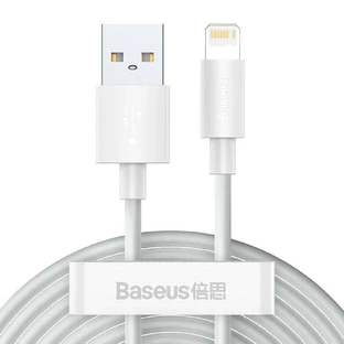 Кабель Baseus 2x USB - Lightning для быстрой зарядки Power Delivery 1,5 м, белый (TZCALZJ-02)