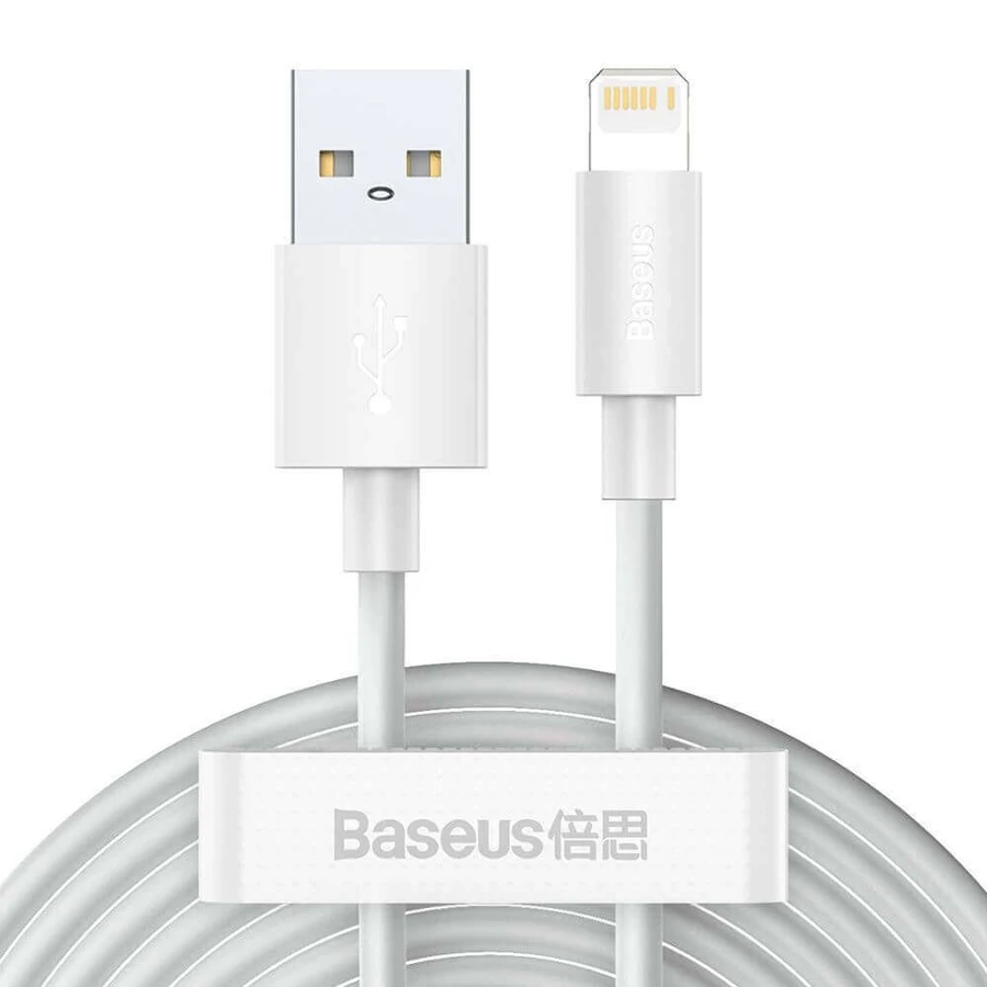 Кабель Baseus 2x USB - Lightning для быстрой зарядки Power Delivery 1,5 м, белый (TZCALZJ-02): цены и характеристики