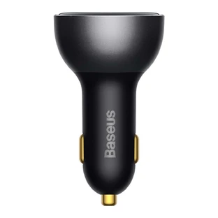 Автомобильное зарядное устройство Baseus Digital Display USB-A / USB-C PD 140 Вт - черное + кабель USB-C / USB-C 240 Вт 1 м