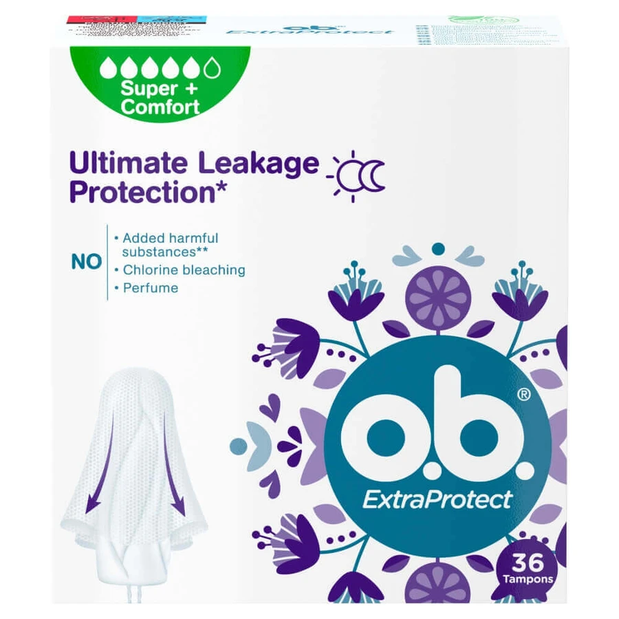 Тампони OB ExtraProtect Super+ Comfort, 36 шт: ціни та характеристики