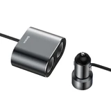Разветвитель Baseus CRDYQ-01 на 2 розетки прикуривателя 80 Вт, 2 USB-A 3,1 А - черный