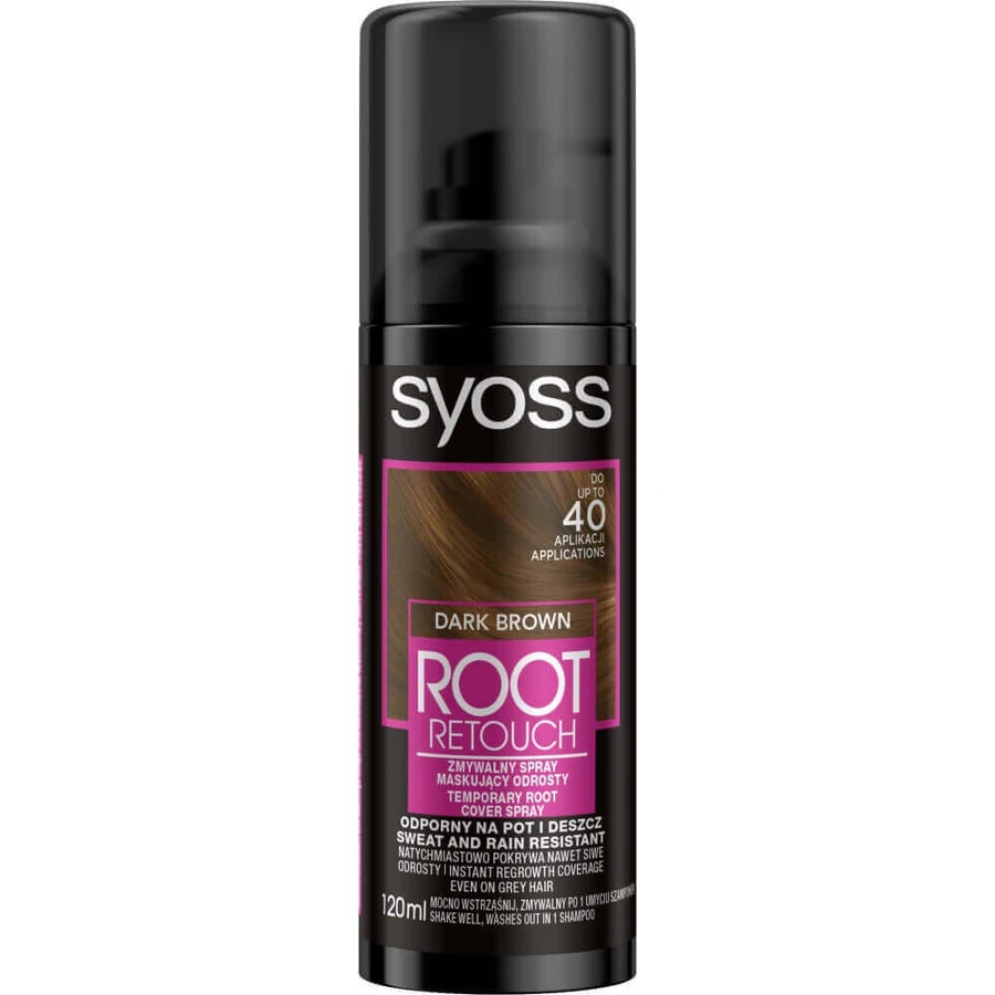 Спрей Syoss Root Retouch Spray для маскировки корней, темно-коричневый, 120 мл: цены и характеристики