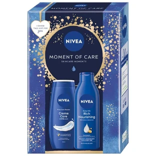Набор Nivea Moment Of Care: гель для душа 250 мл + питательное молочко для тела 250 мл