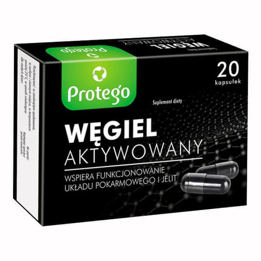 Активированный уголь Protego 20 капсул: цены и характеристики