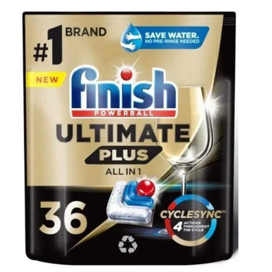 Капсули для посудомийної машини Finish Ultimate Plus Powerball AiO Fresh 36 шт.: ціни та характеристики