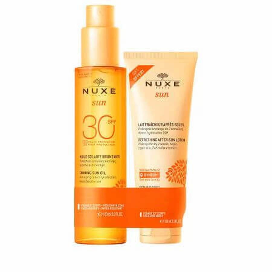Набір Олія для засмаги з SPF30 150 мл + Лосьйон після засмаги 100 мл, Nuxe: ціни та характеристики