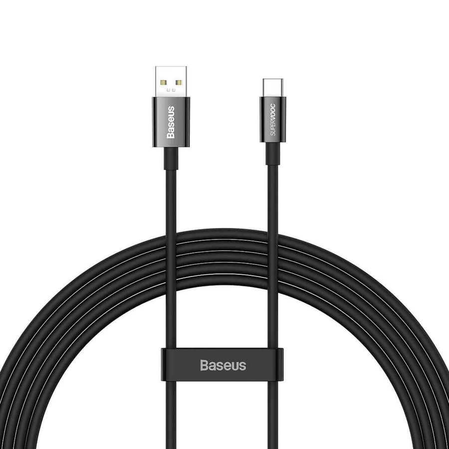 Кабель Baseus Superior Series SUPERVOOC USB-A – USB-C 65 Вт, 2 м, черный: цены и характеристики