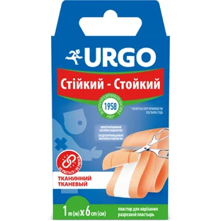 Пластир медичний Urgo міцний стрічка розмір 1 м х 6 см №1