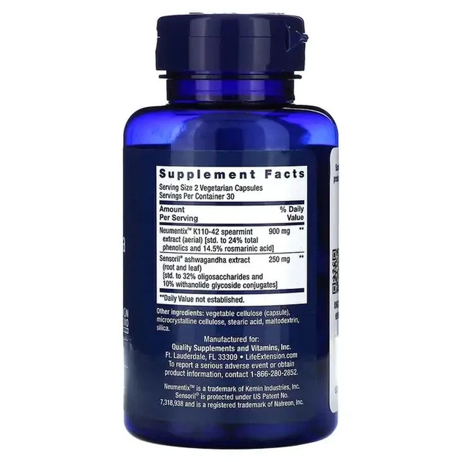 Ашваганда Плюс, Ashwagandha Plus, Life Extension, 60 вегетаріанських капсул: ціни та характеристики