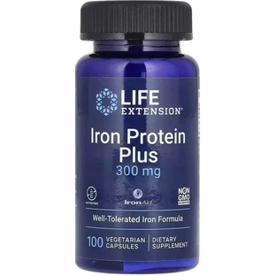 Железо, Iron Protein Plus, IronAid, Life Extension, 100 вегетарианских капсул