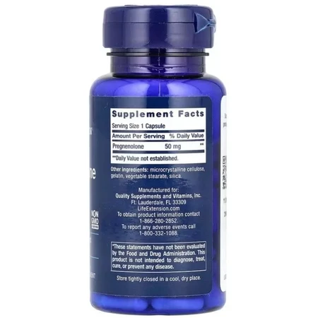 Прегненолон, Pregnenolone, Life Extension, 100 капсул: ціни та характеристики