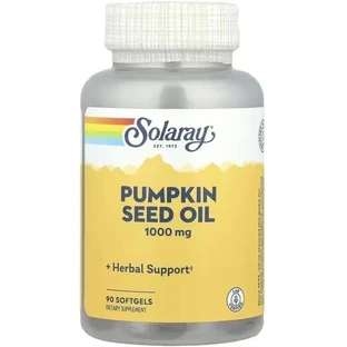 Олія насіння гарбуза, 1000 мг, Pumpkin Seed Oil, Solaray, 90 гелевих капсул