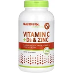 Вітамін C, D3 та цинк, Immunity, Vitamin C, D3 & Zinc, NutriBiotic, 250 капсул: ціни та характеристики