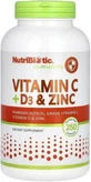 Витамин C, D3 и цинк, Immunity, Vitamin C, D3 &amp; Zinc, NutriBiotic, 250 капсул