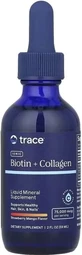 Біотин та Колаген іонізований, 75 000 мкг, смак полуниці та манго, Ionic Biotin Collagen, Trace Minerals, 59 мл
