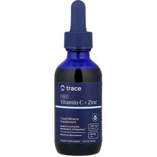 Вітамін C та Цинк іонізовані в краплях, Ionic Vitamin C+Zinc, Trace Minerals, 59 мл