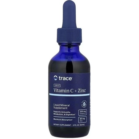 Вітамін C та Цинк іонізовані в краплях, Ionic Vitamin C+Zinc, Trace Minerals, 59 мл: ціни та характеристики